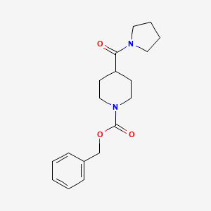 molecular formula C18H24N2O3 B8202567 Benzyl 4-(pyrrolidine-1-carbonyl)piperidine-1-carboxylate 