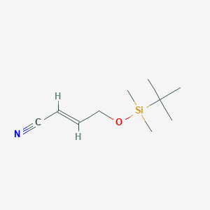 molecular formula C10H19NOSi B8202596 (E)-4-[tert-butyl(dimethyl)silyl]oxybut-2-enenitrile 