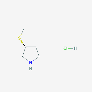 molecular formula C5H12ClNS B8202604 (3R)-3-(methylsulfanyl)pyrrolidinehydrochloride 