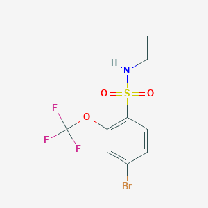 molecular formula C9H9BrF3NO3S B8202649 4-bromo-N-ethyl-2-(trifluoromethoxy)benzenesulfonamide 