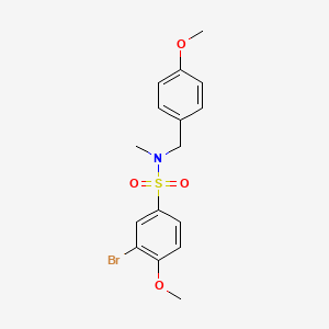 molecular formula C16H18BrNO4S B8202680 3-bromo-4-methoxy-N-[(4-methoxyphenyl)methyl]-N-methylbenzenesulfonamide 