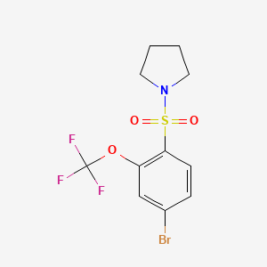 molecular formula C11H11BrF3NO3S B8202703 1-{[4-Bromo-2-(trifluoromethoxy)phenyl]sulfonyl}pyrrolidine 