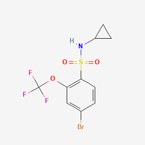 molecular formula C10H9BrF3NO3S B8202707 4-bromo-N-cyclopropyl-2-(trifluoromethoxy)benzenesulfonamide 