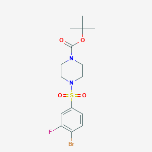 molecular formula C15H20BrFN2O4S B8202792 Tert-butyl 4-(4-bromo-3-fluorophenyl)sulfonylpiperazine-1-carboxylate 