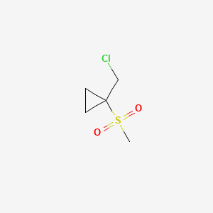 molecular formula C5H9ClO2S B8202793 1-(Chloromethyl)-1-methylsulfonylcyclopropane 