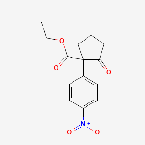 molecular formula C14H15NO5 B8202811 Ethyl 1-(4-nitrophenyl)-2-oxocyclopentane-1-carboxylate 
