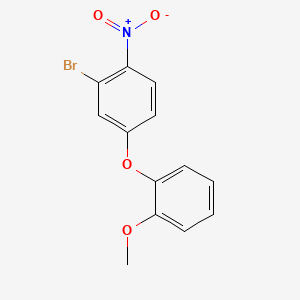 molecular formula C13H10BrNO4 B8202835 2-Bromo-4-(2-methoxyphenoxy)-1-nitrobenzene 