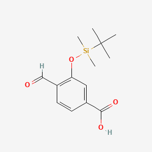 molecular formula C14H20O4Si B8202840 3-[(Tert-butyldimethylsilyl)oxy]-4-formylbenzoic acid 