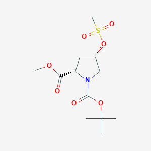 molecular formula C12H21NO7S B8202856 (2S,4S)-1-t-butoxycarbonyl-4-methylsulfonyloxy-2-methoxycarbonylpyrrolidine 