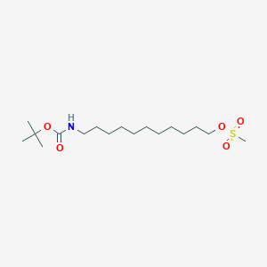 molecular formula C17H35NO5S B8202908 11-((Tert-butoxycarbonyl)amino)undecyl methanesulfonate 