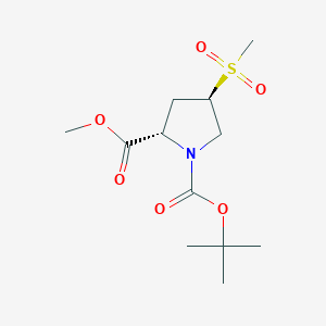 molecular formula C12H21NO6S B8202921 N-Boc-(2S,4R)-4-methanesulfonylproline methylester 