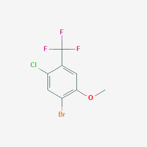 molecular formula C8H5BrClF3O B8202937 1-Bromo-5-chloro-2-methoxy-4-(trifluoromethyl)benzene 