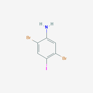 molecular formula C6H4Br2IN B8202941 2,5-二溴-4-碘苯胺 