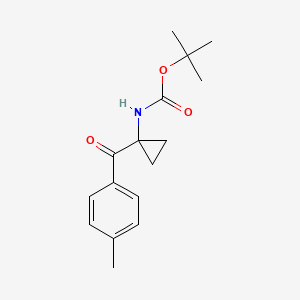 molecular formula C16H21NO3 B8202950 tert-butyl N-[1-(4-methylbenzoyl)cyclopropyl]carbamate 