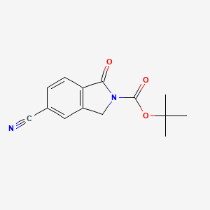 molecular formula C14H14N2O3 B8202953 tert-butyl 6-cyano-3-oxo-1H-isoindole-2-carboxylate 