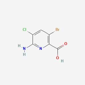 molecular formula C6H4BrClN2O2 B8202963 6-Amino-3-bromo-5-chloropyridine-2-carboxylic acid 