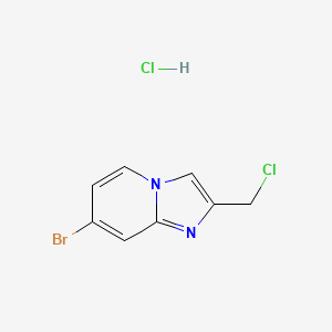 molecular formula C8H7BrCl2N2 B8202965 7-Bromo-2-(chloromethyl)imidazo[1,2-a]pyridine hydrochloride 