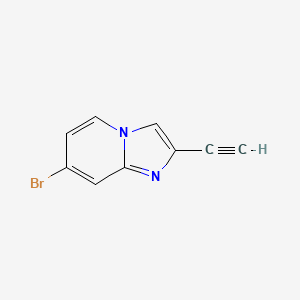 molecular formula C9H5BrN2 B8202966 7-Bromo-2-ethynylimidazo[1,2-a]pyridine 