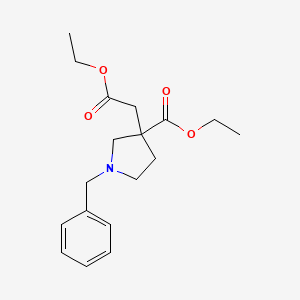 molecular formula C18H25NO4 B8202986 Ethyl 1-benzyl-3-(2-ethoxy-2-oxoethyl)pyrrolidine-3-carboxylate 