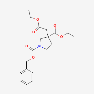 molecular formula C19H25NO6 B8202994 1-O-benzyl 3-O-ethyl 3-(2-ethoxy-2-oxoethyl)pyrrolidine-1,3-dicarboxylate 