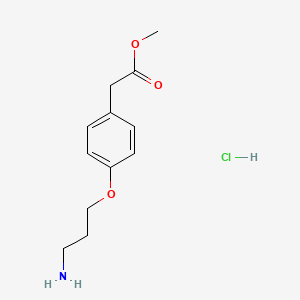 molecular formula C12H18ClNO3 B8203003 Methyl 2-[4-(3-aminopropoxy)phenyl]acetate;hydrochloride 