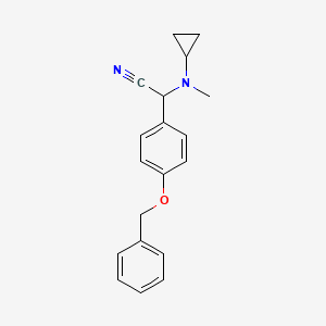 molecular formula C19H20N2O B8203011 2-[Cyclopropyl(methyl)amino]-2-(4-phenylmethoxyphenyl)acetonitrile 