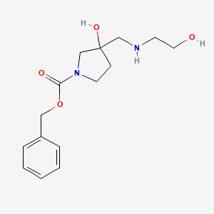 molecular formula C15H22N2O4 B8203014 Benzyl 3-hydroxy-3-[(2-hydroxyethylamino)methyl]pyrrolidine-1-carboxylate 