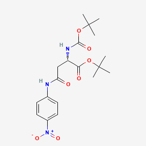 molecular formula C19H27N3O7 B8203017 tert-butyl (2S)-2-[(2-methylpropan-2-yl)oxycarbonylamino]-4-(4-nitroanilino)-4-oxobutanoate 