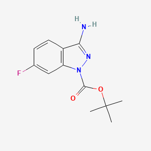 molecular formula C12H14FN3O2 B8203087 Tert-butyl 3-amino-6-fluoroindazole-1-carboxylate 