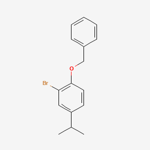 molecular formula C16H17BrO B8203090 2-Bromo-1-phenylmethoxy-4-propan-2-ylbenzene 