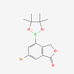 molecular formula C14H16BBrO4 B8203114 6-bromo-4-(4,4,5,5-tetramethyl-1,3,2-dioxaborolan-2-yl)-3H-2-benzofuran-1-one 