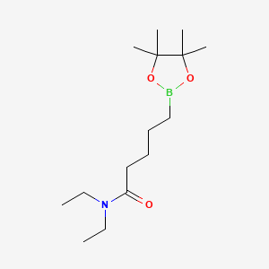 molecular formula C15H30BNO3 B8203126 N,N-diethyl-5-(4,4,5,5-tetramethyl-1,3,2-dioxaborolan-2-yl)pentanamide 