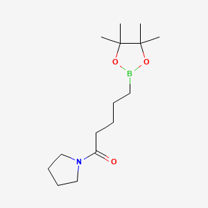 molecular formula C15H28BNO3 B8203138 1-Pyrrolidin-1-yl-5-(4,4,5,5-tetramethyl-1,3,2-dioxaborolan-2-yl)pentan-1-one 