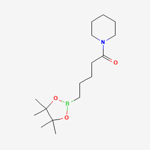 molecular formula C16H30BNO3 B8203146 1-Piperidin-1-yl-5-(4,4,5,5-tetramethyl-1,3,2-dioxaborolan-2-yl)pentan-1-one 