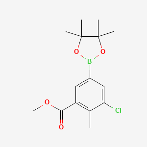 molecular formula C15H20BClO4 B8203152 Methyl 3-chloro-2-methyl-5-(4,4,5,5-tetramethyl-1,3,2-dioxaborolan-2-yl)benzoate 