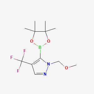 molecular formula C12H18BF3N2O3 B8203165 1-(Methoxymethyl)-5-(4,4,5,5-tetramethyl-1,3,2-dioxaborolan-2-yl)-4-(trifluoromethyl)pyrazole 
