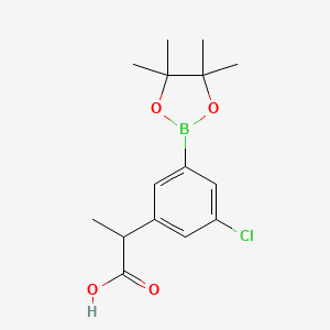 2-[3-Chloro-5-(4,4,5,5-tetramethyl-1,3,2-dioxaborolan-2-yl)phenyl]propanoic acid