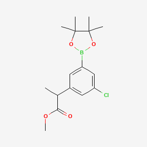 molecular formula C16H22BClO4 B8203204 Methyl 2-[3-chloro-5-(4,4,5,5-tetramethyl-1,3,2-dioxaborolan-2-yl)phenyl]propanoate 