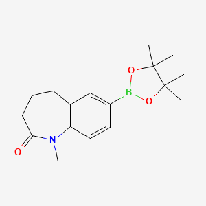 molecular formula C17H24BNO3 B8203212 1-methyl-7-(4,4,5,5-tetramethyl-1,3,2-dioxaborolan-2-yl)-4,5-dihydro-3H-1-benzazepin-2-one 