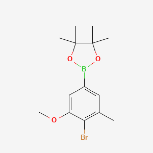 molecular formula C14H20BBrO3 B8203242 2-(4-Bromo-3-methoxy-5-methylphenyl)-4,4,5,5-tetramethyl-1,3,2-dioxaborolane 