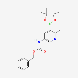 molecular formula C20H25BN2O4 B8203247 benzyl N-[6-methyl-5-(4,4,5,5-tetramethyl-1,3,2-dioxaborolan-2-yl)pyridin-3-yl]carbamate 