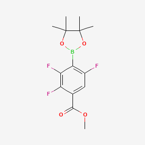 molecular formula C14H16BF3O4 B8203248 Methyl 2,3,5-trifluoro-4-(4,4,5,5-tetramethyl-1,3,2-dioxaborolan-2-yl)benzoate 