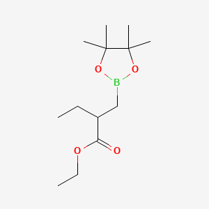 molecular formula C13H25BO4 B8203250 Ethyl 2-[(4,4,5,5-tetramethyl-1,3,2-dioxaborolan-2-yl)methyl]butanoate 