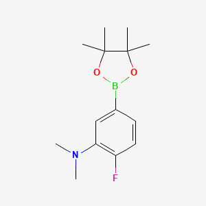 molecular formula C14H21BFNO2 B8203258 2-fluoro-N,N-dimethyl-5-(4,4,5,5-tetramethyl-1,3,2-dioxaborolan-2-yl)aniline 