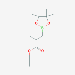 molecular formula C14H27BO4 B8203268 2-Methyl-3-(4,4,5,5-tetramethyl-1,3,2-dioxaborolane-2-yl)propanoic acid tert-butyl ester 