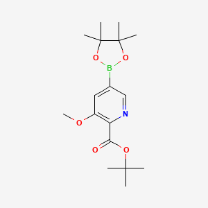 molecular formula C17H26BNO5 B8203274 Tert-butyl 3-methoxy-5-(4,4,5,5-tetramethyl-1,3,2-dioxaborolan-2-yl)pyridine-2-carboxylate 