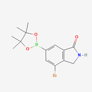 molecular formula C14H17BBrNO3 B8203281 4-Bromo-6-(4,4,5,5-tetramethyl-1,3,2-dioxaborolan-2-yl)-2,3-dihydroisoindol-1-one 
