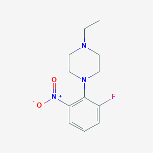 molecular formula C12H16FN3O2 B8203321 1-Ethyl-4-(2-fluoro-6-nitrophenyl)piperazine 