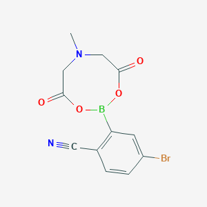 molecular formula C12H10BBrN2O4 B8203329 5-Bromo-2-cyanophenylboronic acid MIDA ester, 95% 