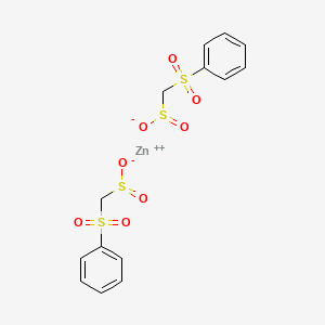 molecular formula C14H14O8S4Zn B8203341 双(苯磺酰甲烷亚磺酸锌) 